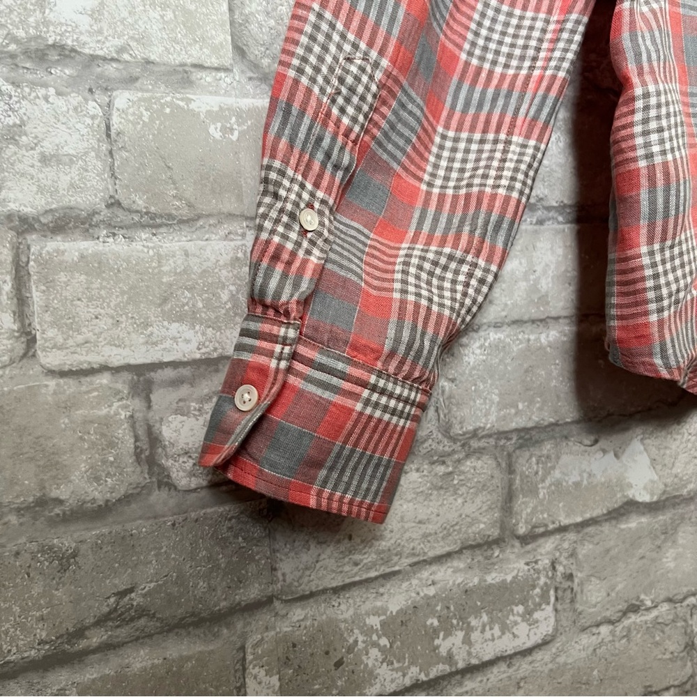 Polo Ralph Lauren Men's Large 100% Linen Pink Plaid Button Up Shirt. Classic Fit - Picture 6 of 11